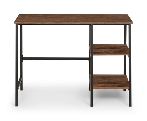 Serena Desk – Walnut Finish & Black Metal Frame - Luminex FurnitureDeskTRI507