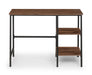 Serena Desk – Walnut Finish & Black Metal Frame - Luminex FurnitureDeskTRI507