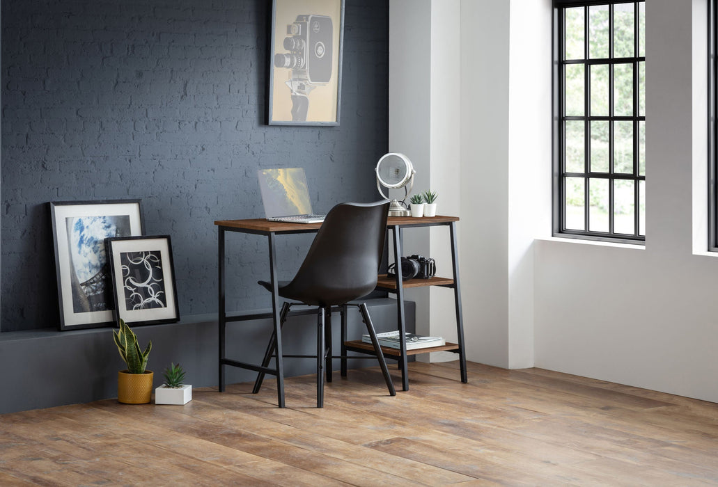 Serena Desk – Walnut Finish & Black Metal Frame - Luminex FurnitureDeskTRI507