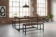 Serena Walnut Table and 2 Walnut Serena Benches - Luminex FurnitureDining SetTRI513