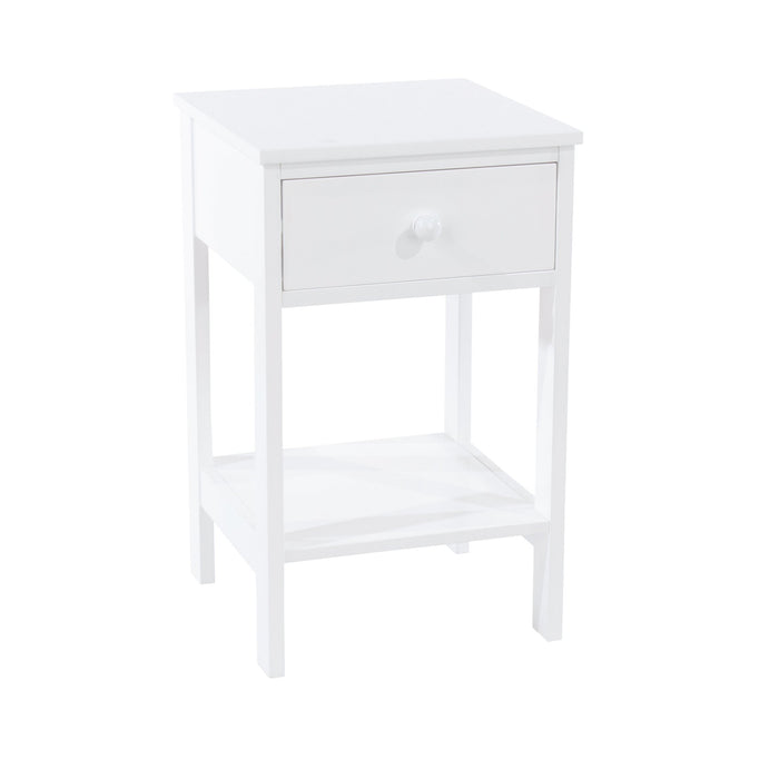 Shaker White Bedside Table Shaker, 1 Drawer Petite Cabinet - LuminexFurnitureBedside TableBS409