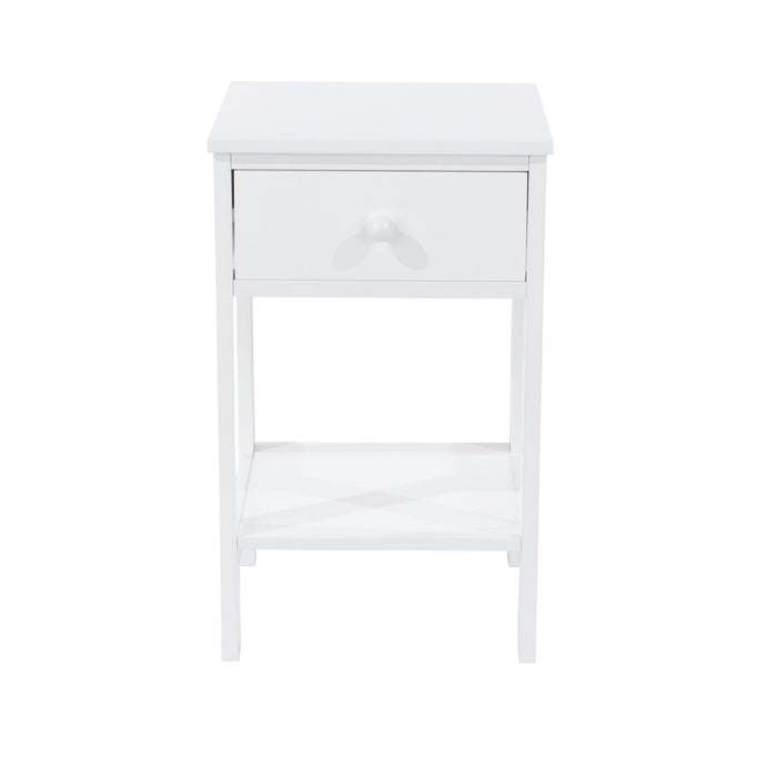 Shaker White Bedside Table Shaker, 1 Drawer Petite Cabinet - LuminexFurnitureBedside TableBS409