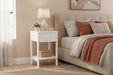 Shaker White Petite 1 Drawer Bedside Table - Luminex FurnitureBedside TableBS409