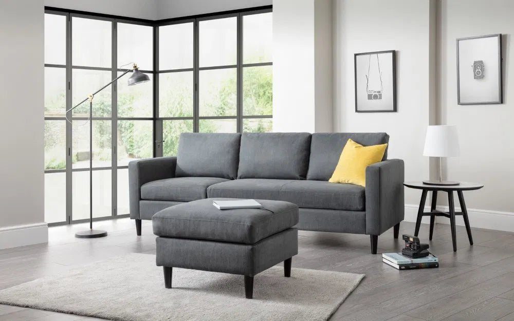 Sienna 3 Seater Sofa in Forge Grey - Versatile Corner & Ottoman - Luminex FurnitureSofasMAR501