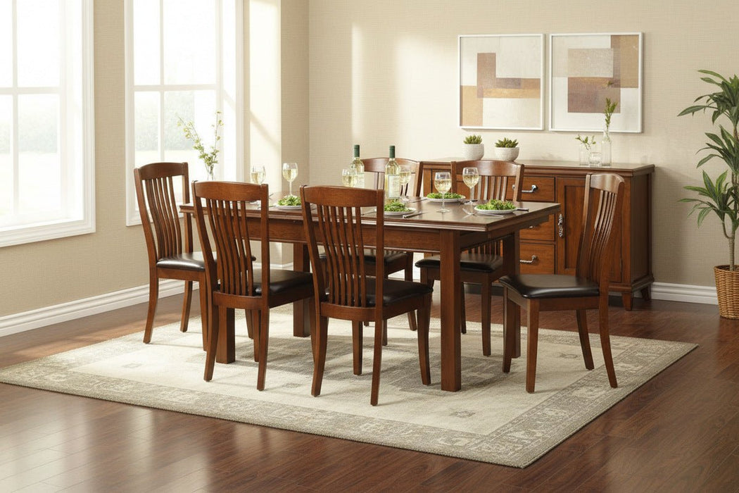 Sienna Butterfly Extending Table & 6 Chairs – Mahogany Finish - Luminex FurnitureDining SetCAN801