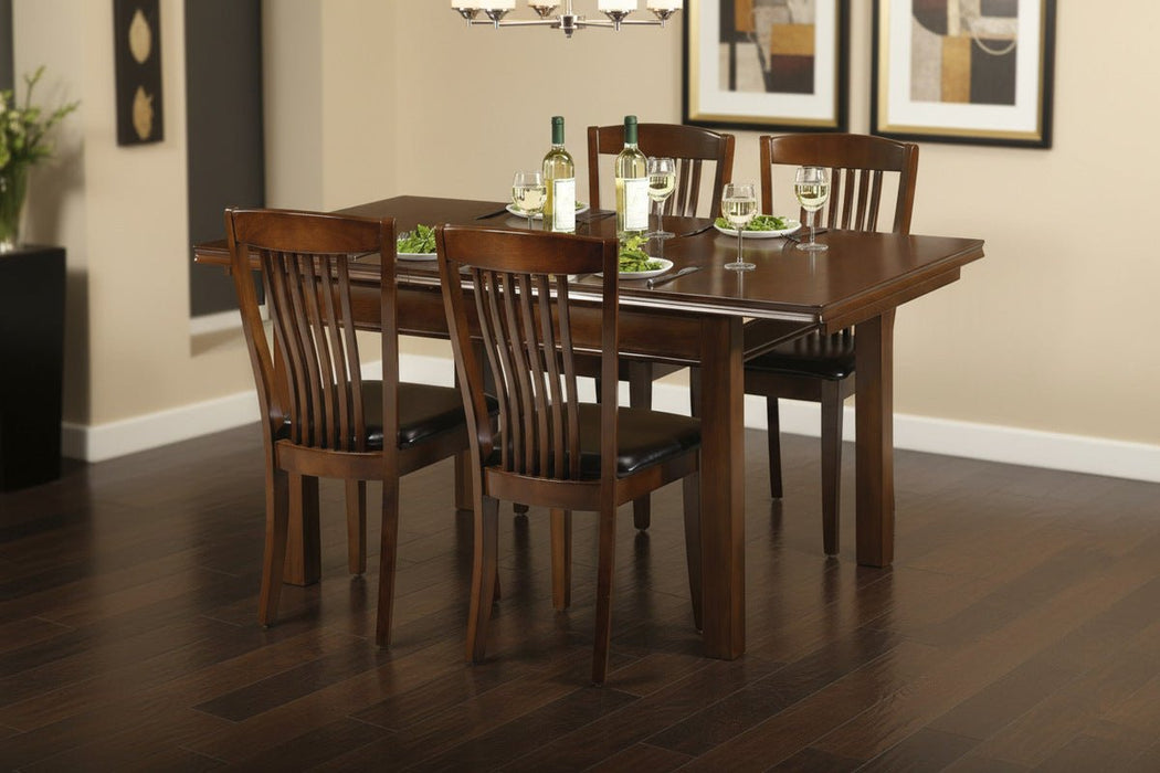 Sienna Rectangular Extending Table & 4 Chairs – Mahogany - Luminex FurnitureDining SetCAN901