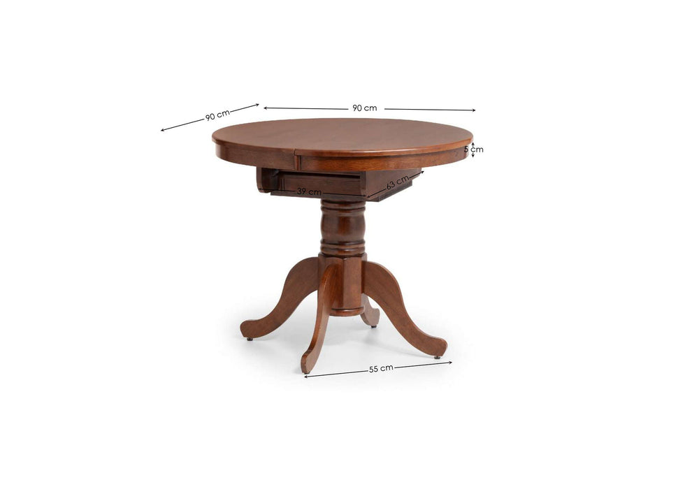 Sienna Round To Oval Extending Table - Mahogany - Luminex FurnitureDining TableCAN007