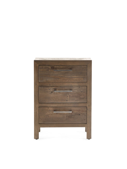 Sierra 3 Drawer Bedside – Rustic Reclaimed Wood Bedroom Storage - Luminex FurnitureBedside TableHER211