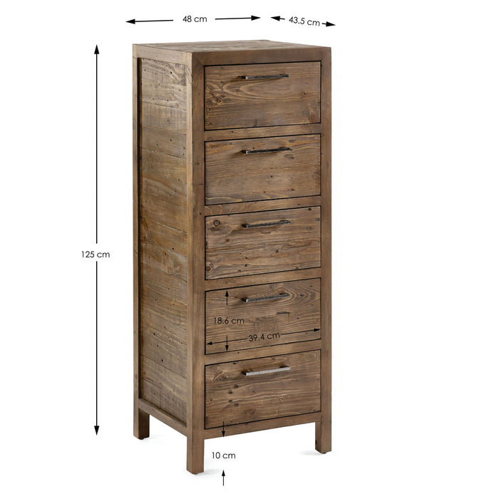 Sierra 5 Drawer Tallboy - Luminex FurnitureChest of drawersHER213