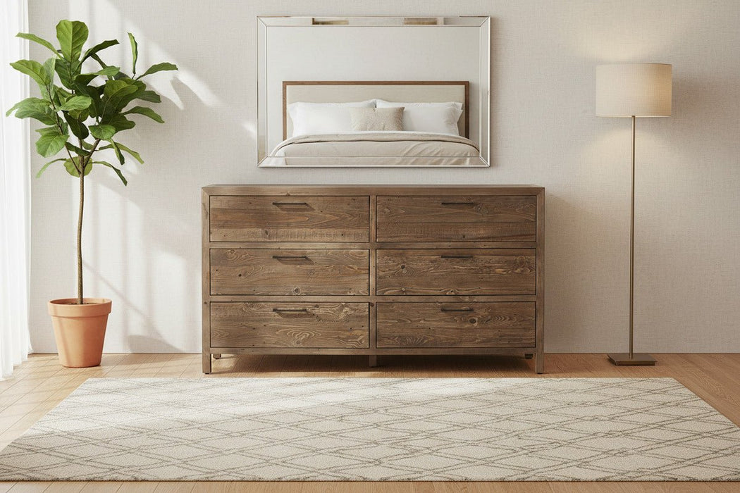 Sierra Reclaimed Wood 6 Drawer Wide Chest of Drawers - Luminex FurnitureChest of drawersHER214