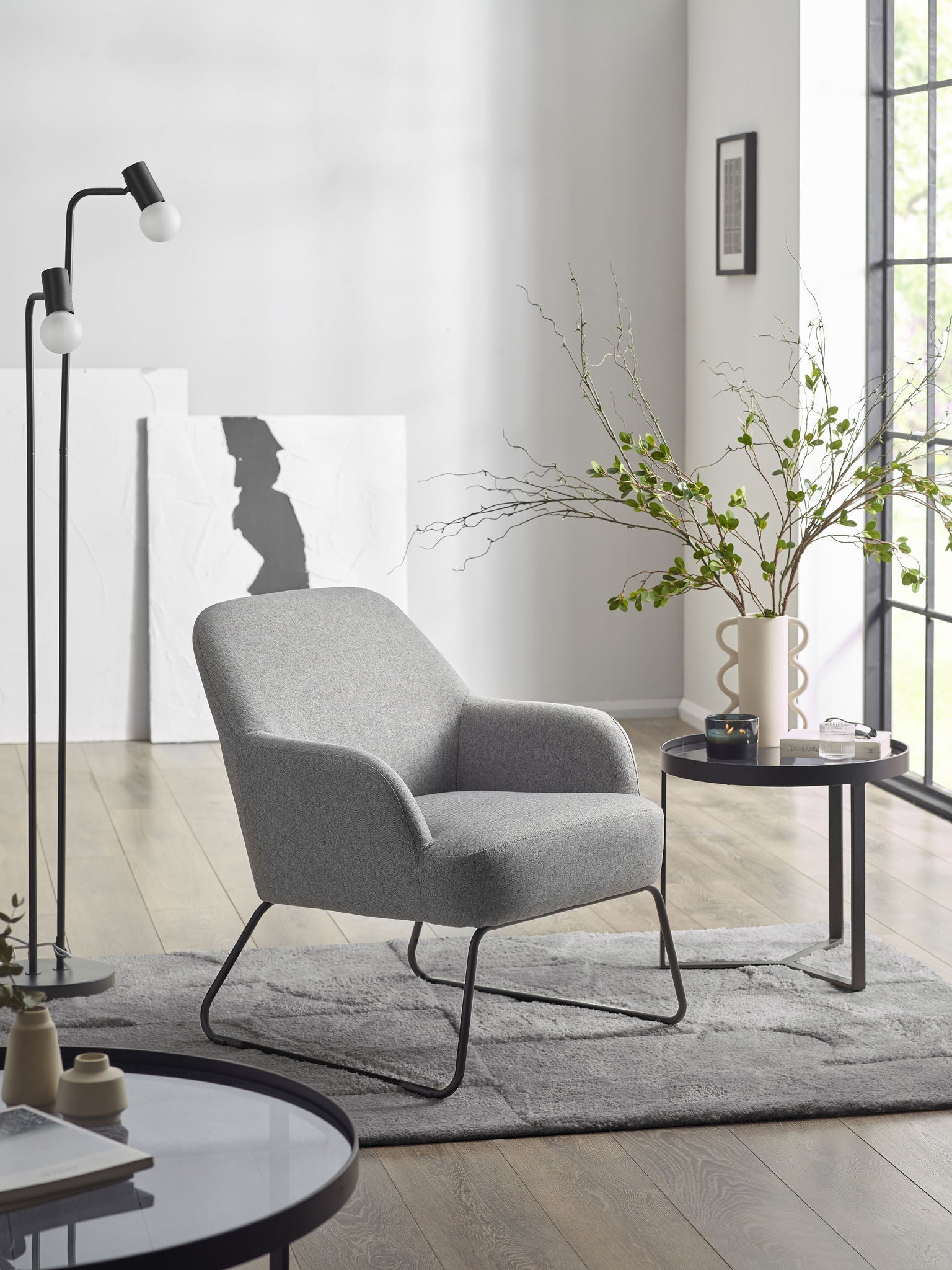 Silvan Grey Accent Chair Luminex Furniture