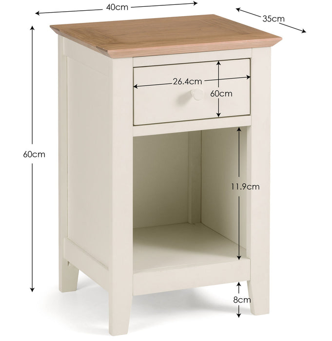 Soho Two - tone Bedside Table – Ivory & Oak - Luminex FurnitureBedside TableSAL301