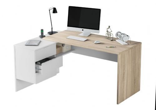 Solano Oak & White Corner Desk - Luminex FurnitureDesk2897