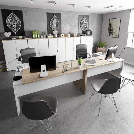 Solano Oak & White Corner Desk - Luminex FurnitureDesk2897