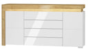 Solaro Oak & White Gloss Large Sideboard - LuminexFurnitureSideboard3179