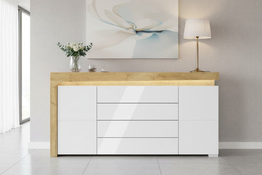 Solaro Oak & White Gloss Large Sideboard - Luminex FurnitureSideboard3179