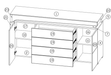 Solaro Oak & White Gloss Large Sideboard - LuminexFurnitureSideboard3179