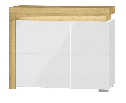 Solaro Oak & White Gloss Small Sideboard - LuminexFurnitureSideboard3178