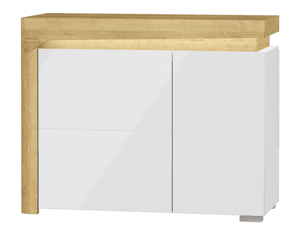 Solaro Oak & White Gloss Small Sideboard - LuminexFurnitureSideboard3178