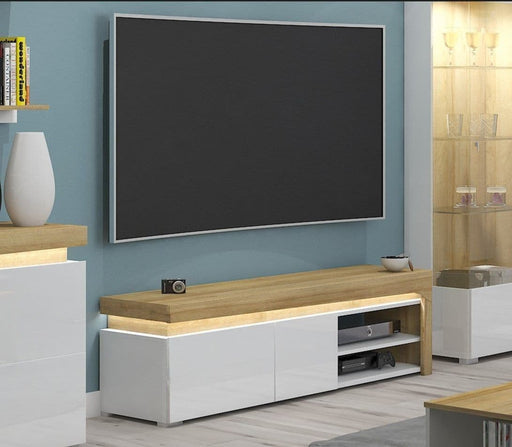 Solaro Oak & White Gloss TV Unit - Luminex FurnitureTV Unit3180