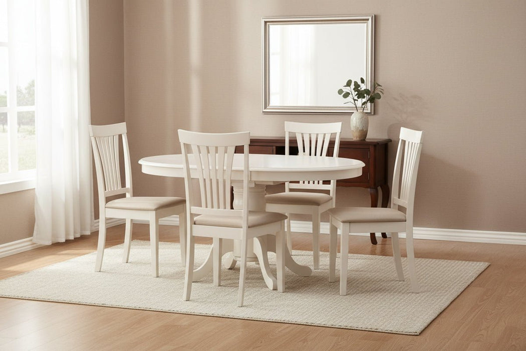 Soleil Round to Oval Extending Dining Table & 4 Chairs - Luminex FurnitureDining SetSTA901