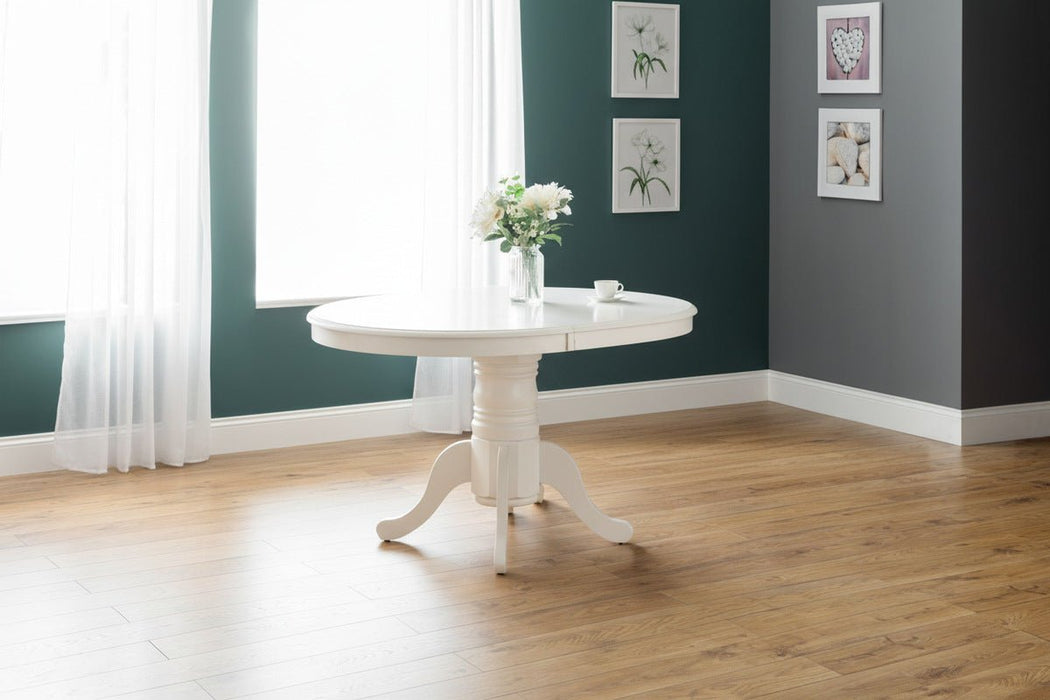 Soleil Round to Oval Extending Dining Table - Satin Ivory 6 Seater - Luminex FurnitureDining TableSTA001