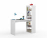 Sorella Matt White Desk with Bookcase - Luminex FurnitureDesk2564