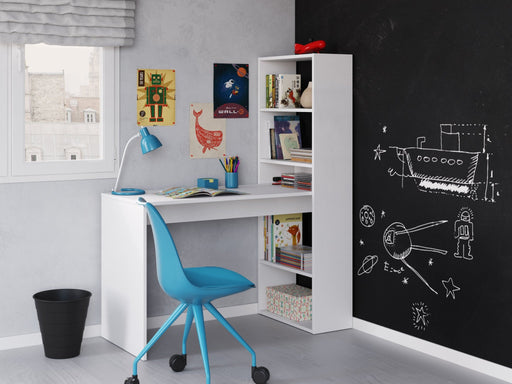 Sorella Matt White Desk with Bookcase - Luminex FurnitureDesk2564