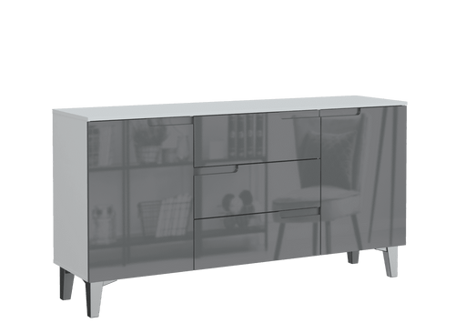 Sorento Grey Gloss & White 2 - Door 3 - Drawer Wide Sideboard - Luminex FurnitureSideboard3236