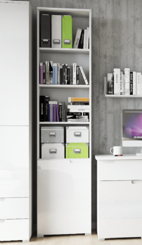 Sorento Tall White Gloss Door Bookcase - Luminex FurnitureBookcase2620