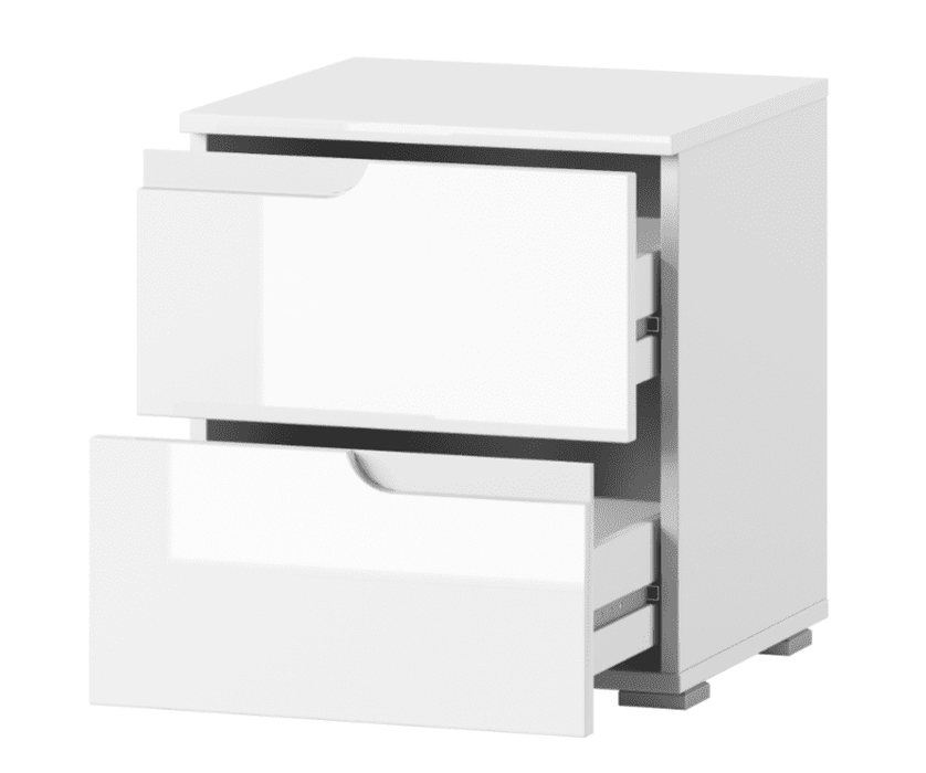 Sorento White Gloss 2 - Drawer Bedside Table - Luminex FurnitureBedside Table2713
