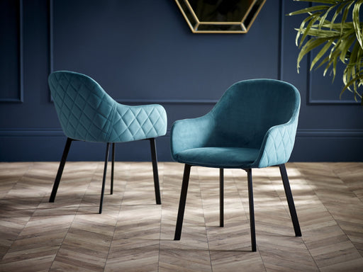 Sorrel Velvet Dining Chairs – Teal (Set of 2) - Luminex FurnitureChairsLIM011