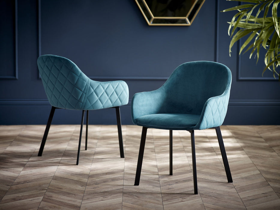 Sorrel Velvet Dining Chairs – Teal (Set of 2) - Luminex FurnitureChairsLIM011