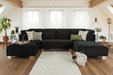 Sorrento Black U - Shape Corner Sofa – Velvet 7 Seater - Luminex FurnitureSofassloane_black_u_shape