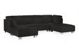 Sorrento Black U - Shape Corner Sofa – Velvet 7 Seater - Luminex FurnitureSofassloane_black_u_shape