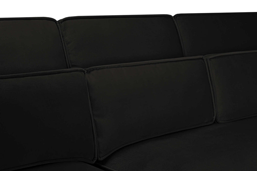 Sorrento Black U - Shape Corner Sofa – Velvet 7 Seater - Luminex FurnitureSofassloane_black_u_shape
