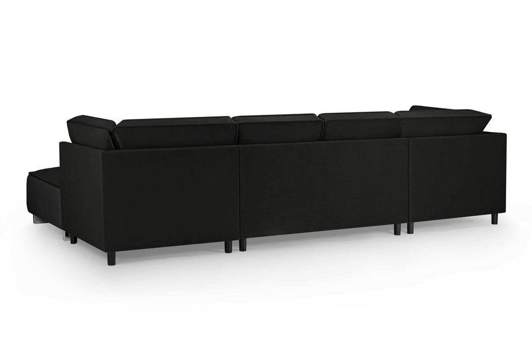 Sorrento Black U - Shape Corner Sofa – Velvet 7 Seater - Luminex FurnitureSofassloane_black_u_shape