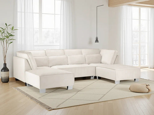 Sorrento Cream U - Shape Corner Sofa – Velvet 7 Seater - Luminex FurnitureSofassloane_cream_u_shape