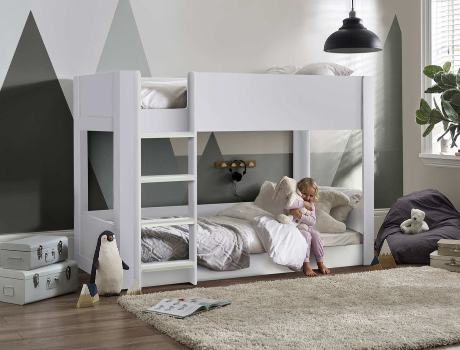 Stalham Bunk Bed – All White Kids’ Bunk - Luminex FurnitureBunk BedSOL101