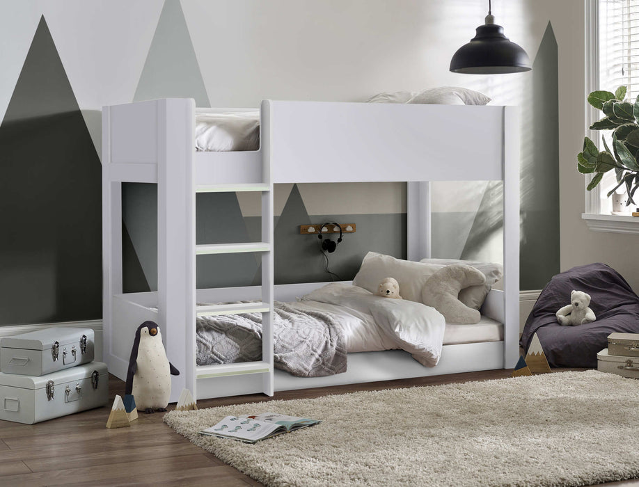 Stalham Bunk Bed – All White Kids’ Bunk - Luminex FurnitureBunk BedSOL101