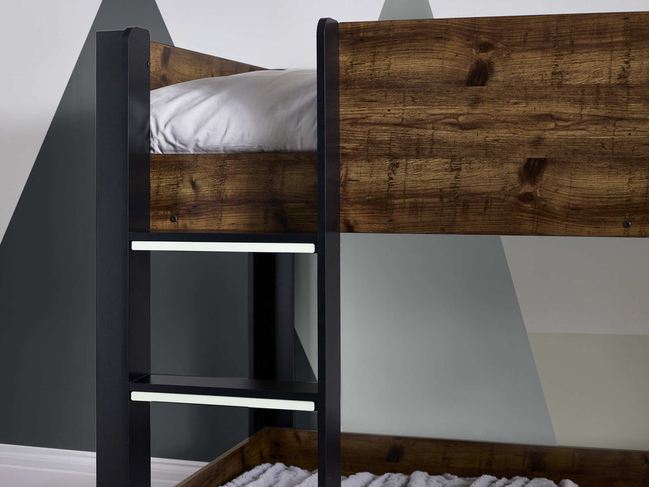 Stalham Bunk Bed – Rustic & Black Kids’ Bunk - Luminex FurnitureBunk BedSOL102
