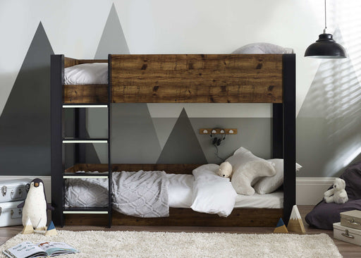 Stalham Bunk Bed – Rustic & Black Kids’ Bunk - Luminex FurnitureBunk BedSOL102