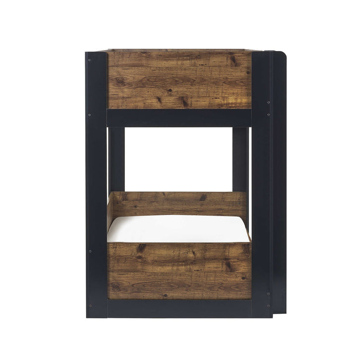 Stalham Bunk Bed – Rustic & Black Kids’ Bunk - Luminex FurnitureBunk BedSOL102