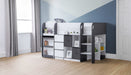 Stratford Mid Sleeper Bed with Storage – Black & White - Luminex FurnitureMid SleepersSAT401