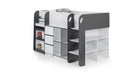 Stratford Mid Sleeper Bed with Storage – Black & White - Luminex FurnitureMid SleepersSAT401