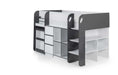 Stratford Mid Sleeper Bed with Storage – Black & White - Luminex FurnitureMid SleepersSAT401