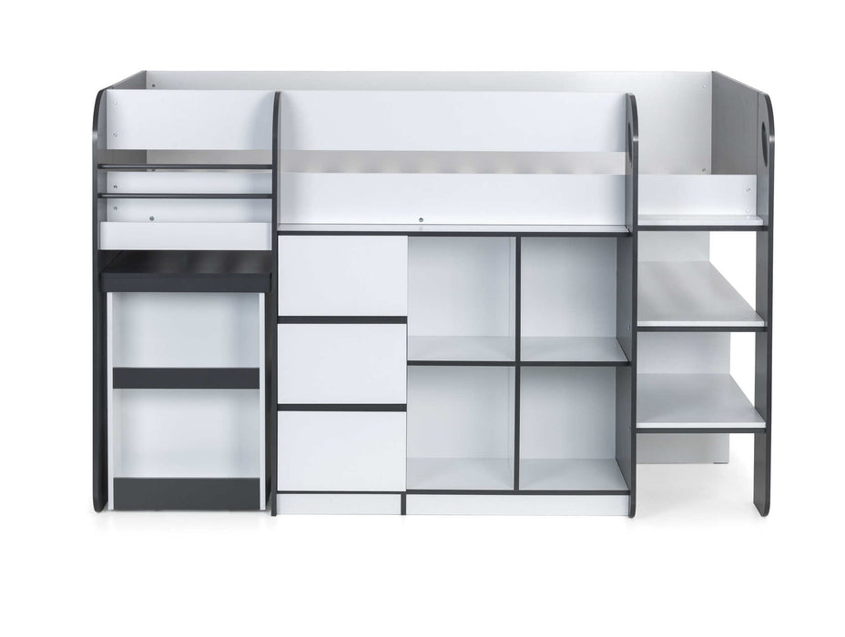 Stratford Mid Sleeper Bed with Storage – Black & White - Luminex FurnitureMid SleepersSAT401