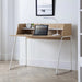 Stravon Desk – Oak & White Finish with Shelf & Cable Hole - Luminex FurnitureDeskPAL101