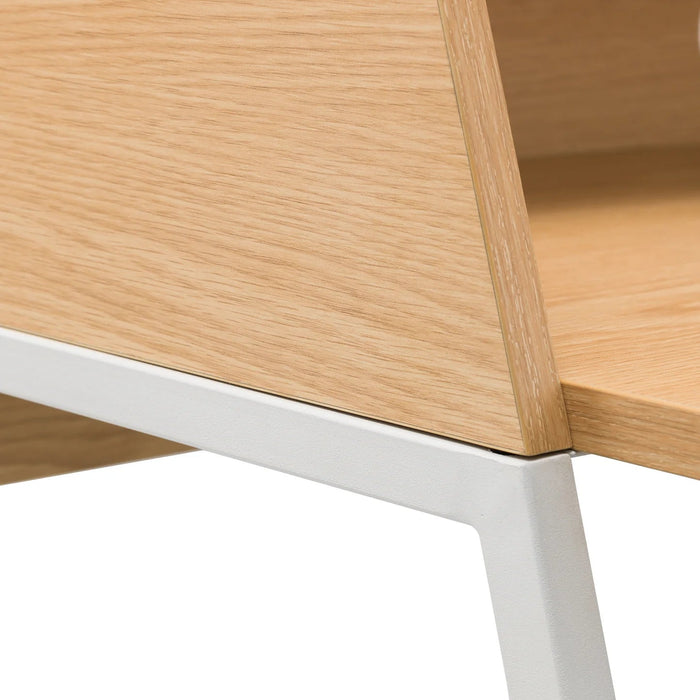 Stravon Desk – Oak & White Finish with Shelf & Cable Hole - Luminex FurnitureDeskPAL101