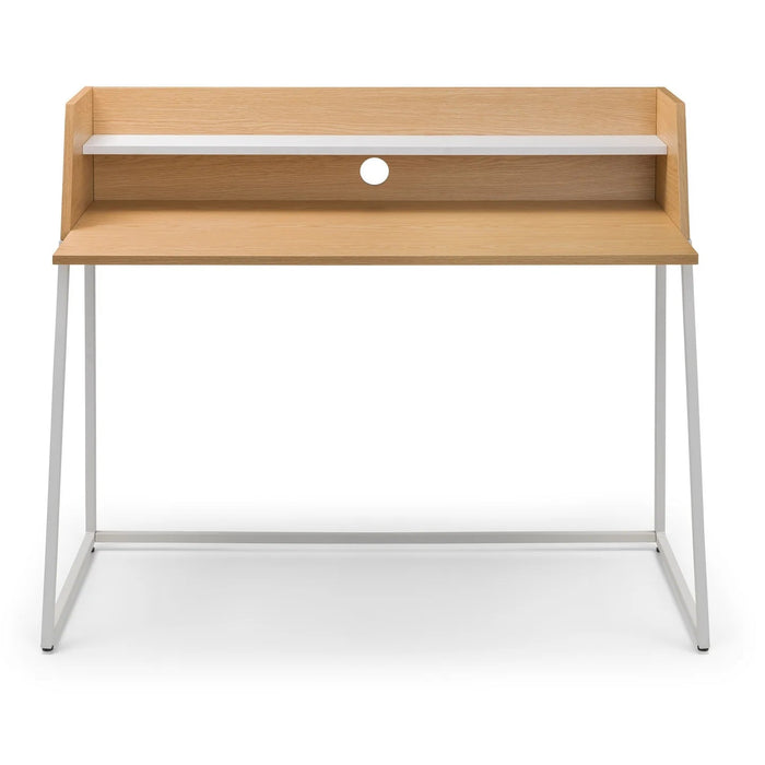 Stravon Desk – Oak & White Finish with Shelf & Cable Hole - Luminex FurnitureDeskPAL101